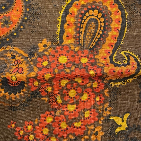 Vintage Upholstery Fabric Paisley Mod 70s - Picture 1 of 1